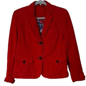 Adagio Blazer Red Linen Blend Floral Lining  8/10